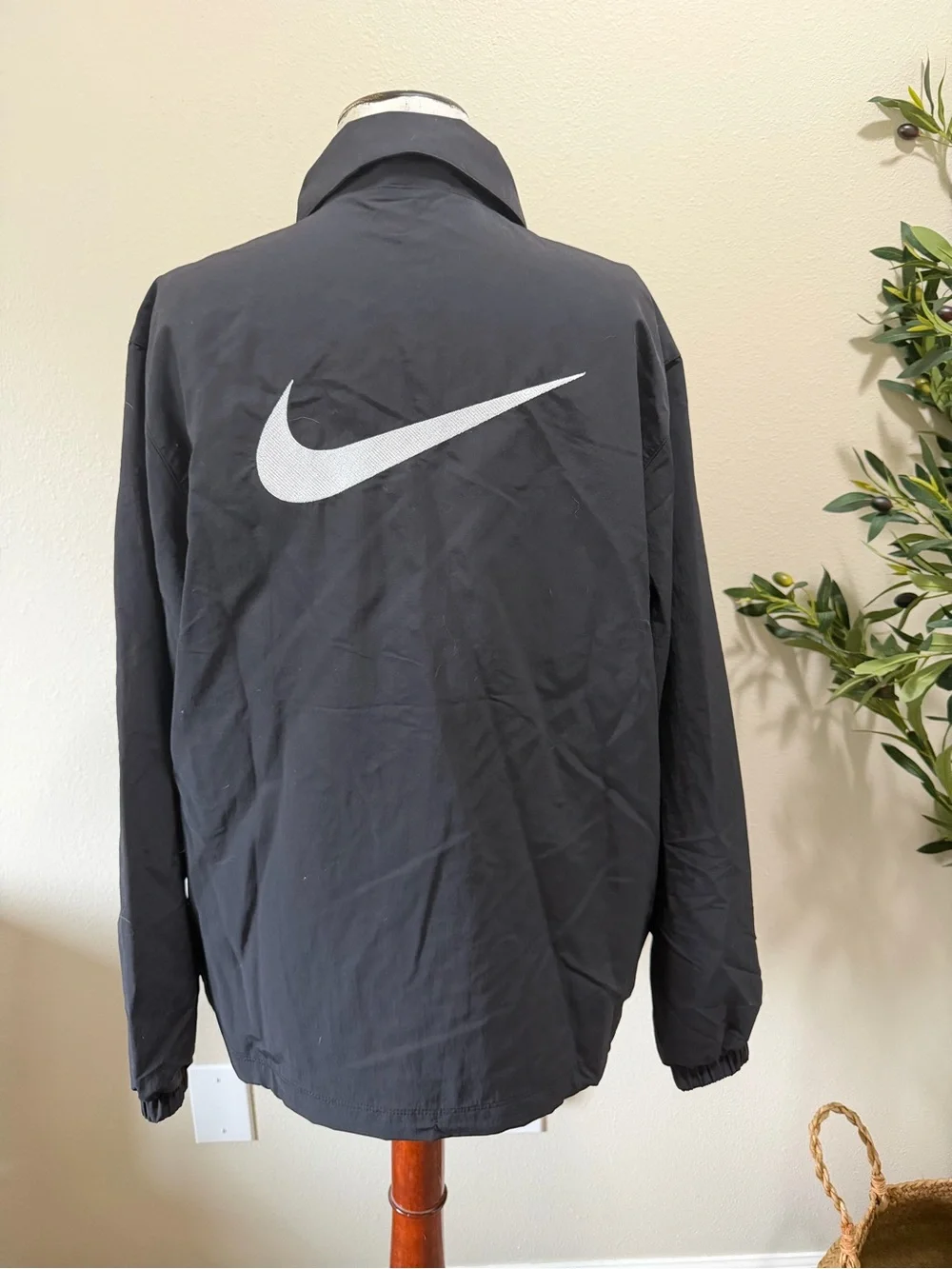 Nike Black Snap-Front Coach Jacket